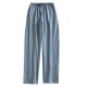 New spring and summer men's pajamas, plus-size, loose, casual, cotton, double-layered yarn-dyed herringbone loungewear pants New spring and summer men's pajamas, plus-size, loose, casual, cotton, double-layered yarn-dyed herringbone loungewear pants