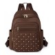 Solid color diamond-patterned rivet-stitched fashionable women's backpack, 2025 high-quality Korean-style large-capacity simple women's backpack