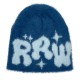 New faux mink knitted jacquard hats, in stock, cross-border hot-selling knitted hats, popular European and American beanie hats.