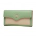 Factory wholesale women's long wallet, 2022 new Japanese and Korean soft PU leather, stylish, simple, buckle, clutch, tri-fold bag