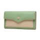 Factory wholesale women's long wallet, 2022 new Japanese and Korean soft PU leather, stylish, simple, buckle, clutch, tri-fold bag