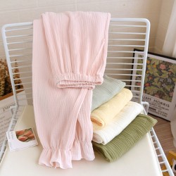 Summer women's nightgown, thin short-sleeved mid-length, Tencel linen, soft, large-size, breathable, solid-color home dress pajamas