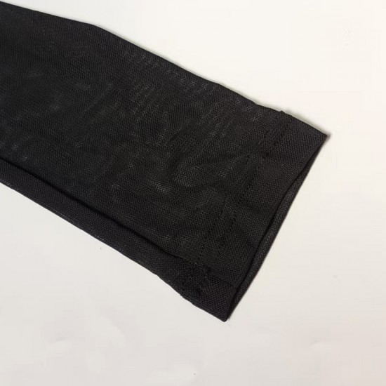 Mesh patchwork off-the-shoulder long-sleeved top for women, summer pure and sexy short black butterfly hollow T-shirt. Mesh patchwork off-the-shoulder long-sleeved top for women, summer pure and sexy short black butterfly hollow T-shirt.