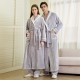 320g thickened, extra-long, comfortable cotton fleece nightgown for men and women, European sizes, simple, plush, plush bathrobe.