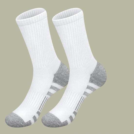 Men's deodorant and sweat-wicking summer mid-calf socks, basketball socks, plus-size men's sports socks