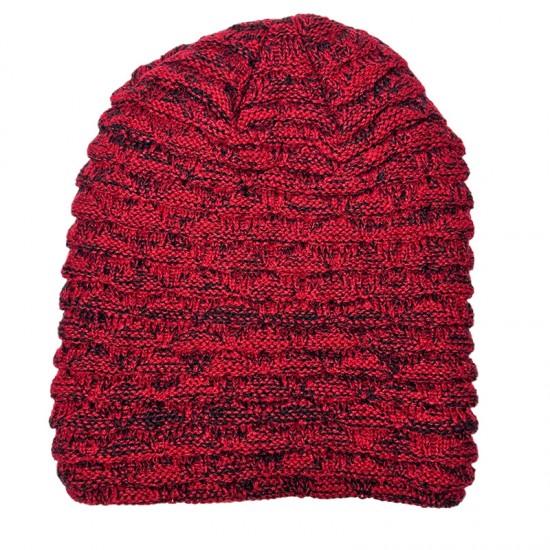 Men's new autumn and winter European and American knitted hat with fleece and warm earmuffs, woolen headband hat, manufacturer's supply