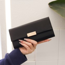 New cross-border long women's wallet, multifunctional Large-capacity, stylish, simple, solid-color clutches, in stock for wholesale.