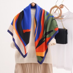 2025 New Silk Square Handkerchief, Retro Graffiti Square Handkerchief, Colorful Niche Silk Scarf, Wholesale Women's Scarf and Shawl