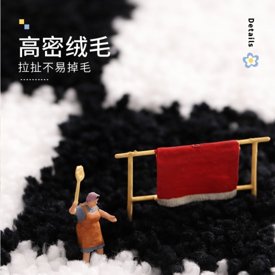 Instagram-style living room bedside rugs, modern and simple, full-length patchwork plush mats, home bedroom puzzle children's blankets