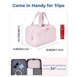 Feihong cross-border large-capacity cosmetic bag, portable hand-held toiletries bag, fluffy, large, wide-opening cosmetic and toiletries bag