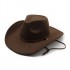 European and American autumn and winter new fashion casual windproof rope-curled wide-brimmed woolen cowboy hats, trendy outdoor warm hats.