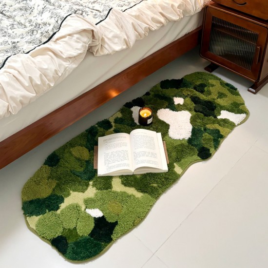 Forest moss carpet, bedroom bedside rug, thick plush, living room sofa and chair mat, quick-drying absorbent bathroom mat. Forest moss carpet, bedroom bedside rug, thick plush, living room sofa and chair mat, quick-drying absorbent bathroom mat.
