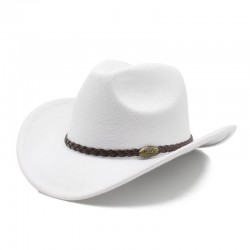 New American Western cowboy hat, men's riding hat, outdoor travel equestrian hat, curved brim woolen hat.