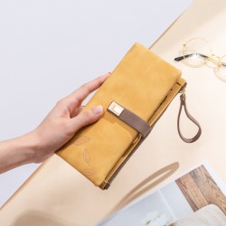 Factory Direct 2023 Cross-Border Hot-selling long women's wallet, vintage frosted zipper clutch, large capacity wallet.