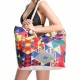 Best-selling cross-border bohemian geometric large-capacity multi-functional handheld shoulder bag, swimming storage bag, beach bag Feihong Cross-Border Three-Layer Cosmetic Bag, Large Capacity, High-Value Portable Toiletry Bag, Portable Travel Makeup Sto
