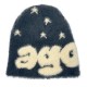 New cross-border boutique, niche two-tone faux mink wool hats, European and American personalized jacquard knitted hats, autumn and winter warm hats.