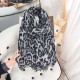 Classic European and American autumn and winter faux cashmere leopard print scarf, Japanese and Korean women's fashionable outerwear scarf