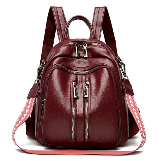 Luxury women's backpack, 2025 new stylish soft leather women's travel backpack, large-capacity student schoolbag.