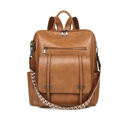 New cross-border retro PU women's backpack, new high-end soft leather dual-use diaper bag