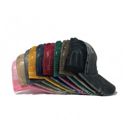 Wholesome cross-border hats for men, American retro adult mesh cap, spring and summer sun hat, breathable, fashionable baseball cap for women.