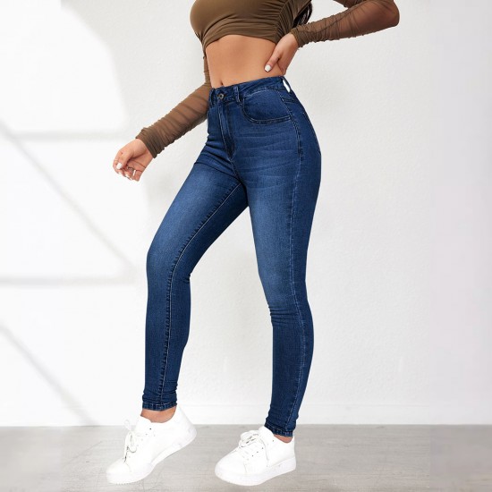 2025 Cross-Border Amazon Independent Autumn Hot Girl Skinny Jeans: Streetwear High-Waisted Stretch Skinny Pants for Women