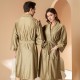 New beautiful striped nightgown for women, spring and autumn cool, thin bathrobe, luxury summer mid-length absorbent bathrobe for men