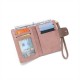 Lianbu new women's short wallet, two-fold, soft PU wallet with fashionable leaf print, buckle, zippered wallet, student wallet.