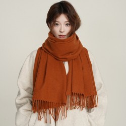 Women's winter imitation cashmere artistic autumn and winter thickened warm dual-use solid color Korean-style stylish scarf Women's winter imitation cashmere artistic autumn and winter thickened warm dual-use solid color Korean-style stylish scarf
