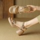 Waterproof nude high heels for women, 2025 new style, retro square-toed, open-toed sandals.