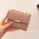 2025 New Short Women's Small Fresh Foldable Multifunctional Wallet with Diamond Plaid Full PU Leather Student Coin Purse
