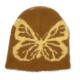 Women's Autumn/Winter New Style Butterfly Pattern Plush Jacquard Knitted Hat, European and American Trendy Warm Beanie with Large Head Circumference