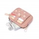 PRETTYZYS Korean-style, fresh and sweet printed, multi-card slot zippered mini women's coin purse with small hook