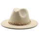 2021 Autumn/Winter British-style woolen jazz hat for men and women, European and American wide-brimmed hat, fashionable wide-brimmed felt hat