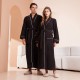 Autumn/Winter New thickened, long-size mink fleece couple's robes for men and women, with a patchwork flannel bathrobe.