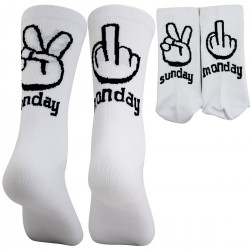 European and American Instagram-style Korean-style mid-calf socks. Hip-hop hook couple socks, black and white, with a kiwi fruit brand.