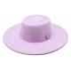2021 new simple solid-color woolen 9.5cm brim, warm outdoor oval-shaped topper for men and women for autumn and winter