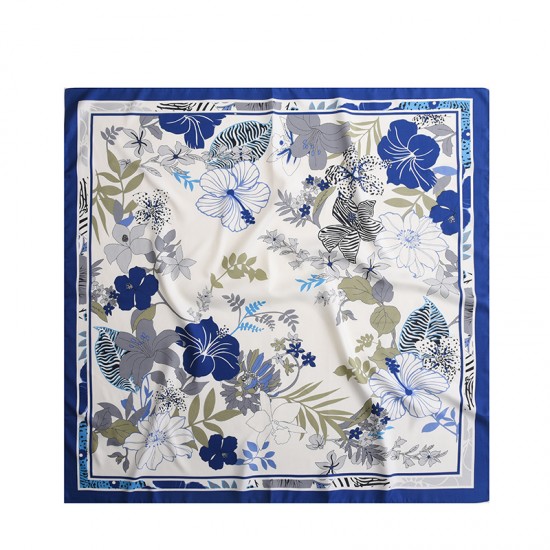 2025 spring and summer new silk scarves, wholesale, plant-patterned, 90s silk square scarves, French vintage scarves. Large Square Scarf for Women