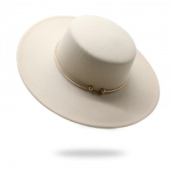 2021 autumn and winter new cross-border thickened men's and women's hat 10cm wide-brim wool felt flat-top hat