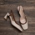 Color-blocked retro chic! Square-toed suede single-strap wedge slippers for women, Korean-style summer open-toe high-heeled sandals.