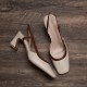 Color-blocked retro chic! Square-toed suede single-strap wedge slippers for women, Korean-style summer open-toe high-heeled sandals.