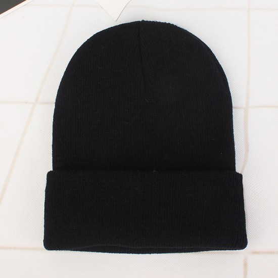 Korean-style Japanese-style men's and women's autumn and winter solid-color glossy knitted hats, outdoor casual and warm wool hats