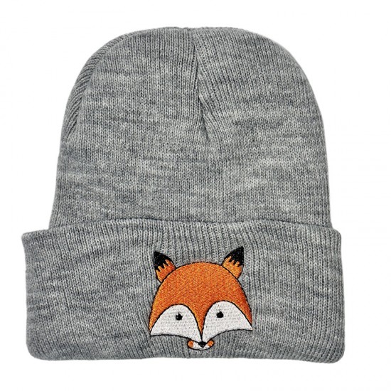 New European and American autumn and winter children's woolen hats, cartoon girls' knitted pullovers. Baby's rolled-brimmed earmuffs and warm hat