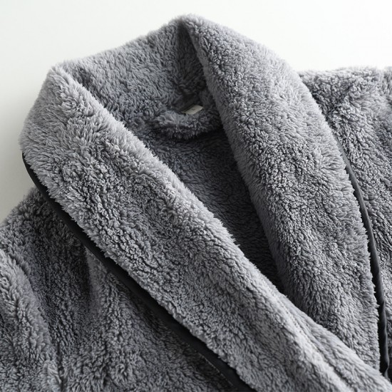 Premium, double-layered, thickened, Austrian grain fleece nightgown, new for women, winter (25 new styles), extra-long, stylish, short, warm, autumn bathrobe.