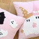Cross-border Nordic ins hot-selling Halloween cute ghost embroidered lace cushion cover, home sofa decoration Cross-border Nordic ins hot-selling Halloween cute ghost embroidered lace cushion cover, home sofa decoration