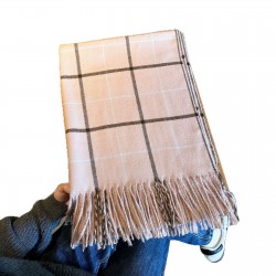 Autumn and winter retro student casual Korean-style square plaid neck scarf for women warm soft thickened lines and checkered tassels. Scarves Autumn and winter retro student casual Korean-style square plaid neck scarf for women warm soft thickened lines and checkered tassels. Scarves