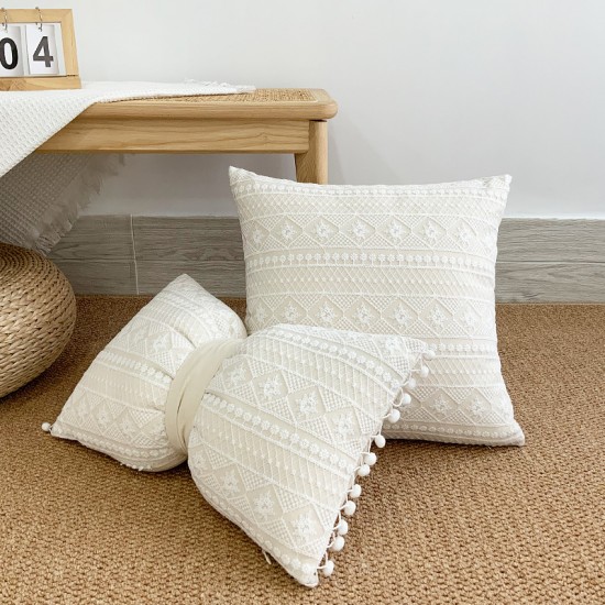 French light luxury mesh lace pillow, ins cotton and linen floral sofa cushion cover, dual-use bow lumbar pillow French light luxury mesh lace pillow, ins cotton and linen floral sofa cushion cover, dual-use bow lumbar pillow