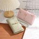 New cross-border women's wallet, long, fashionable, leaf embroidered, multifunctional, large-capacity clutch, PU wallet, wholesale.