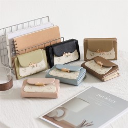 New cross-border women's wallet, cute printed, metal pendant, high-end, popular student medium-sized wallet, wallet, coin purse.