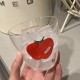 Instagram Cartoon Abstract Fish Glass, Cute Blue Fish, High-Resistant Juice and Milk Cup for Couples