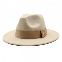 20 21 Autumn and Winter Wide-Brimmed Hats, Fashionable Wool Flat-Brimmed Men's and Women's Wool Panama Jazz Fedora